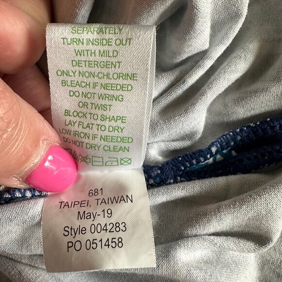 Lilly Pulitzer Adley Tank Top Tunic Lucky Bamboo Engineered in High Tide Sz XXS - Picture 10 of 13